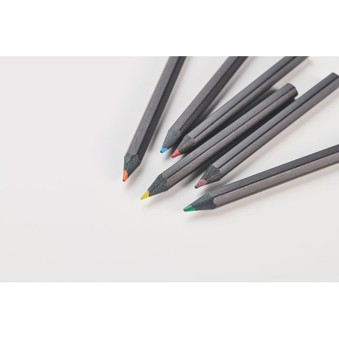 6 black colouring pencils - Image 5